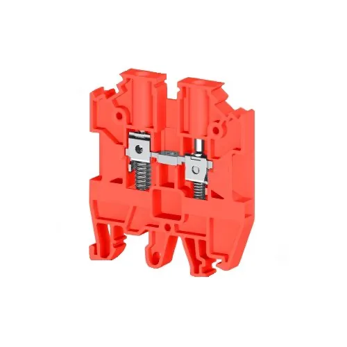 Винтовой клеммник на DIN-рейку с пружиной 4 мм.кв. красный KLEMSAN AVK-Y4 304504